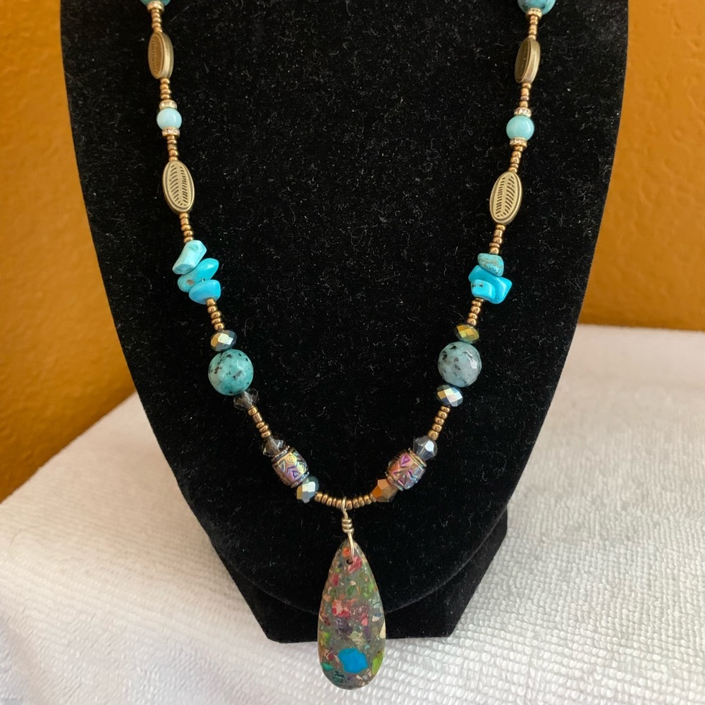 Beautiful stone and bead necklace